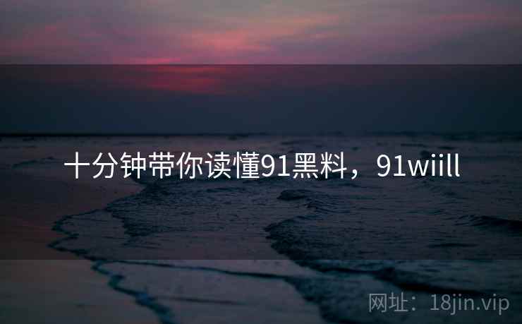 十分钟带你读懂91黑料，91wiill